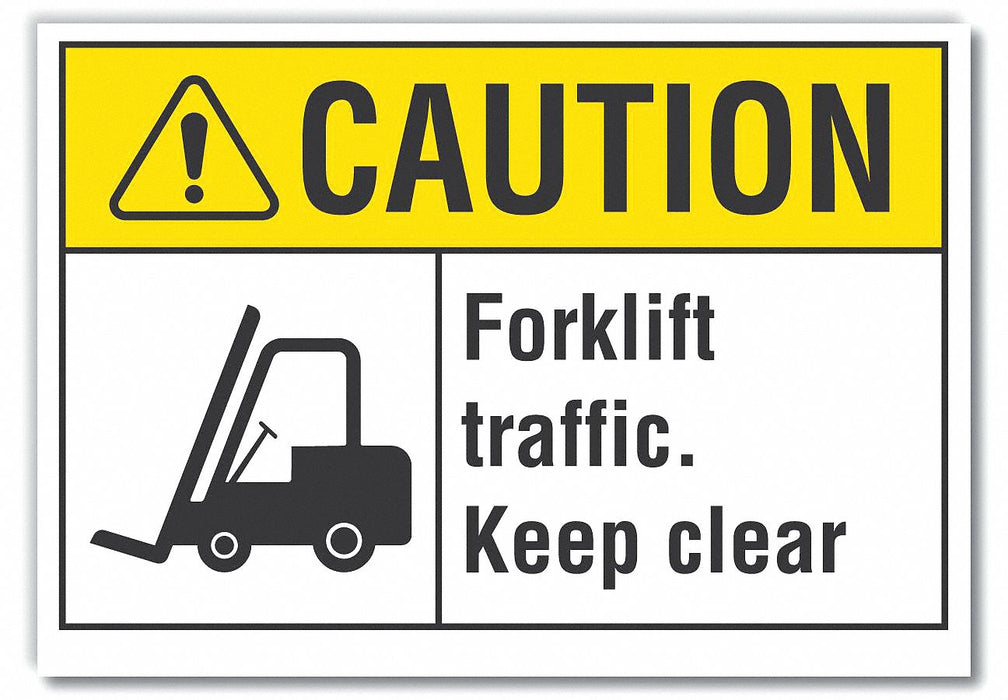 Lift Truck Trfc Caut Rflct Lbl 7x10in