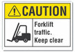 Lift Truck Trfc Caut RflctvLbl 3.5x5in