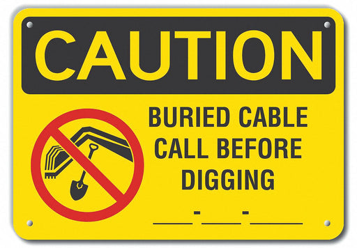 Caution Sign 10 inx14 in Plastic