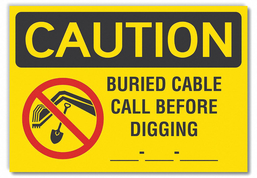 Caution Sign 7in x 10in Non-PVC Polymer