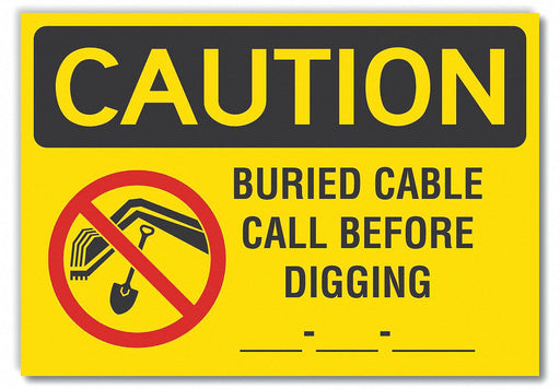 Caution Sign 7in x 10in Non-PVC Polymer