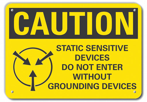 Caution Sign 10 in x 14 in Plastic