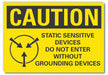 Caution Sign 7inx10in Non-PVC Polymer