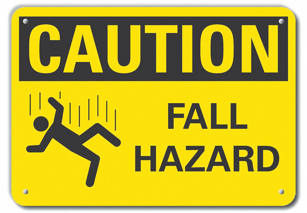 Caution Sign 7 in x 10 in Aluminum