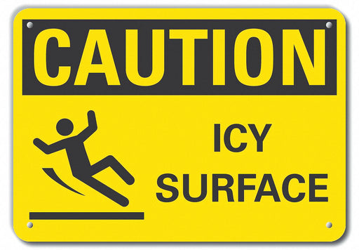 Icy Conditions Sign 10inx14in Plastic