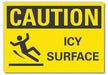 Icy Condition Caution Rflct Lbl 10x14in