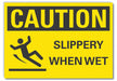 Slippery Floor Caution RflctvLbl 10x14in