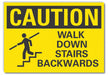 Steps Caution Rflct Label 3.5in x 5in