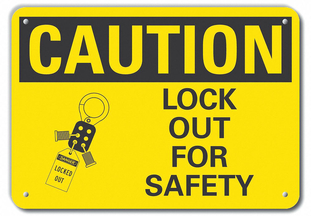 Caution Sign 7 inx10 in Plastic