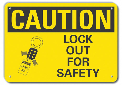 Caution Sign 7 inx10 in Plastic