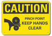 Rflct Pinch Point Caution Sign 7x10in