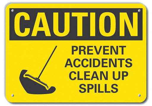 Caution Sign 7 inx10 in Plastic