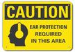 Rflct Hearing Caution Sign 7x10in Alum