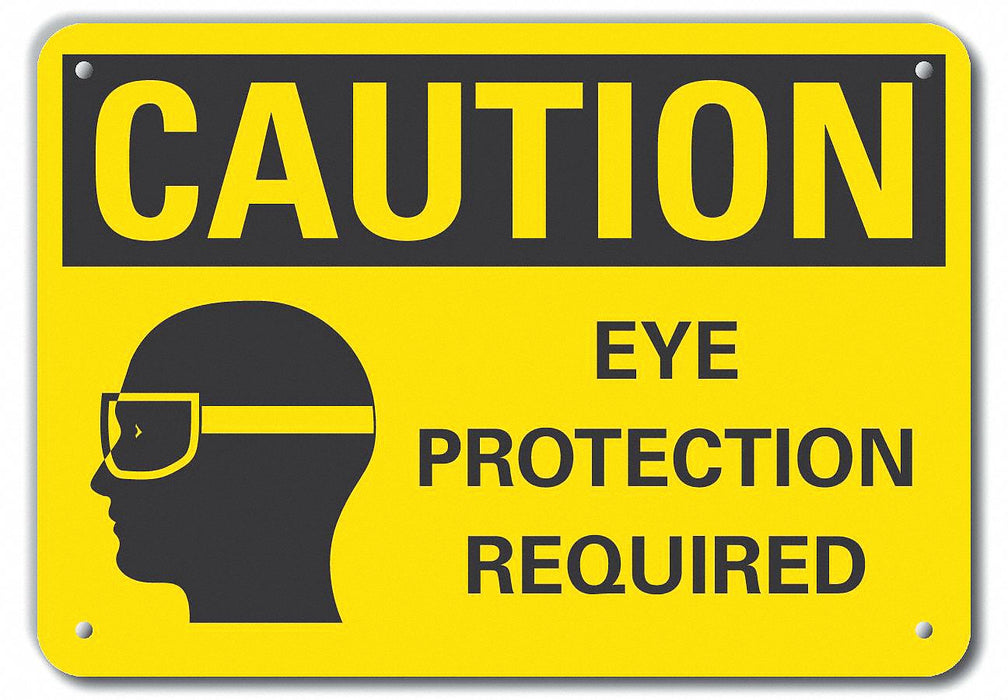 Caution Sign 7 in x 10 in Aluminum