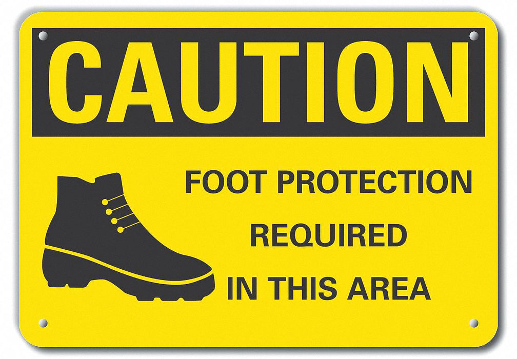 Caution Sign 7 in x 10 in Plastic