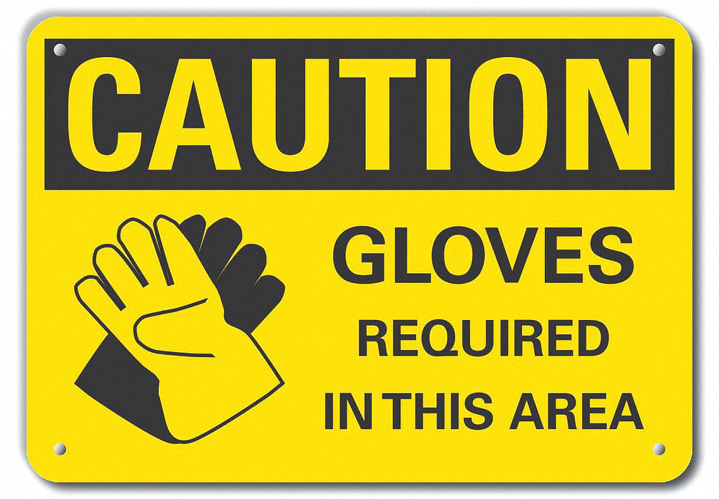 Rflct Hand Caution Sign 7x10in Alum
