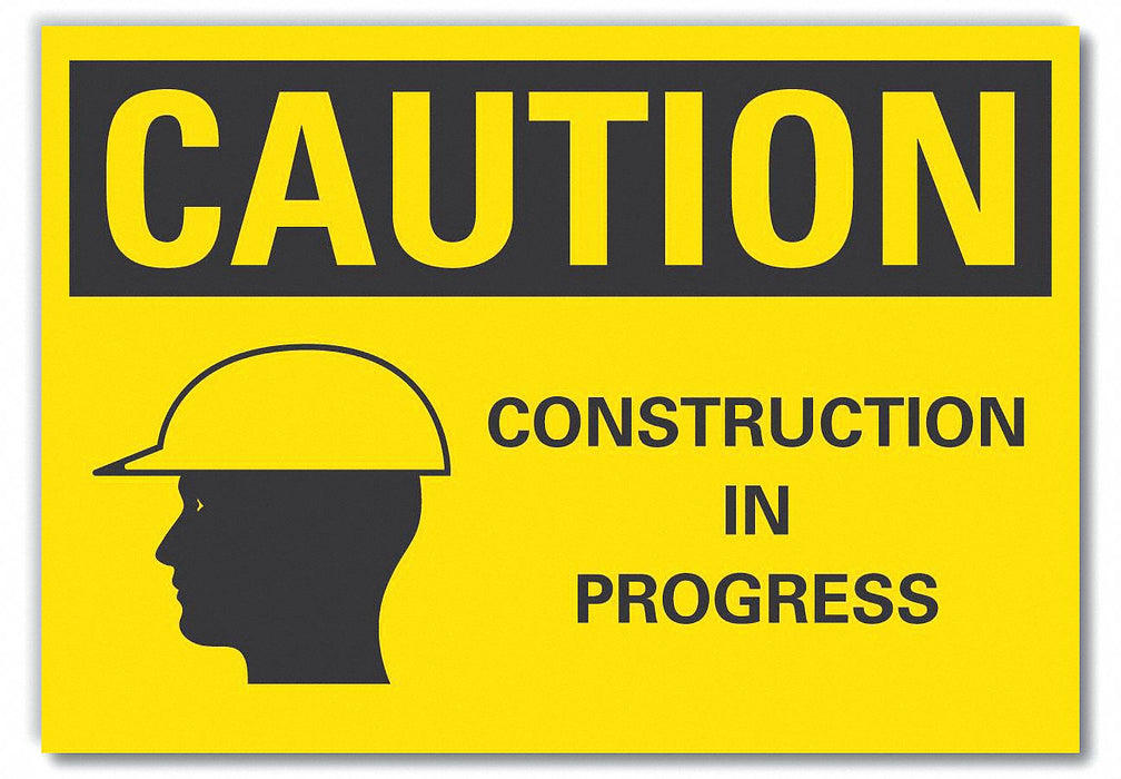 Caution Sign 7inx10in Non-PVC Polymer