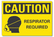 Resprtr Req Caution Rflct Label 5x7in