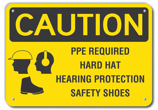 Caution Sign 10 inx14 in Plastic
