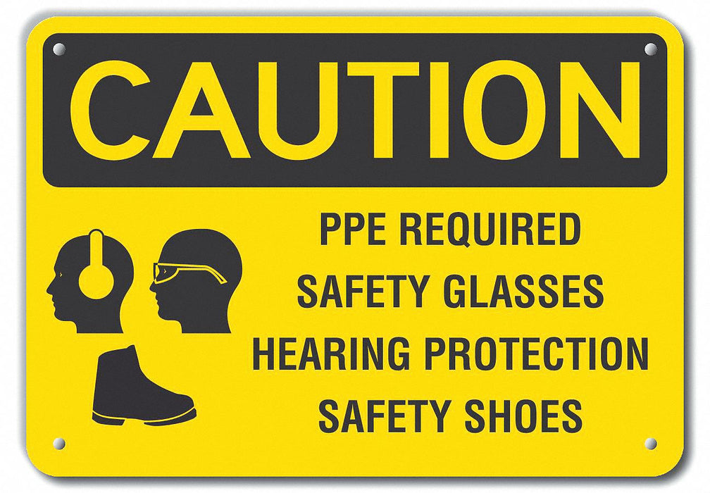 Caution Sign 7 inx10 in Plastic