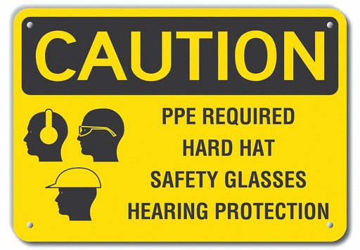 Caution Sign 7 in x 10 in Plastic