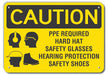Rflctv Ppe Caution Sign 10x14in Aluminum