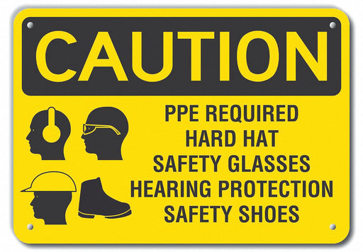 Caution Sign 10 inx14 in Plastic