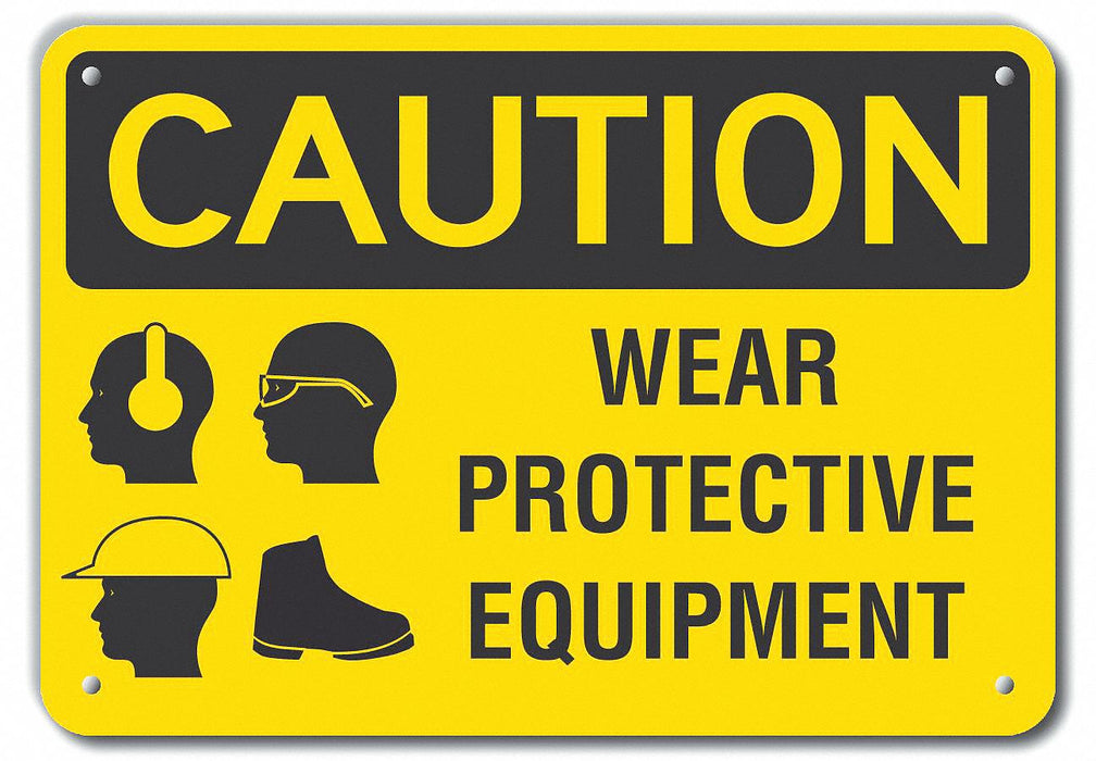 Caution Sign 7 inx10 in Plastic