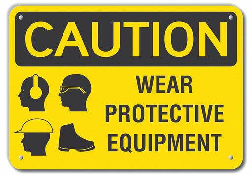 Caution Sign 7 inx10 in Plastic