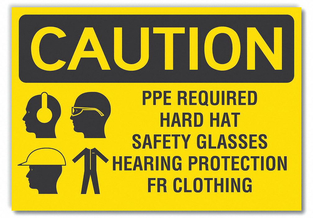Caution Sign 7inx10in Non-PVC Polymer