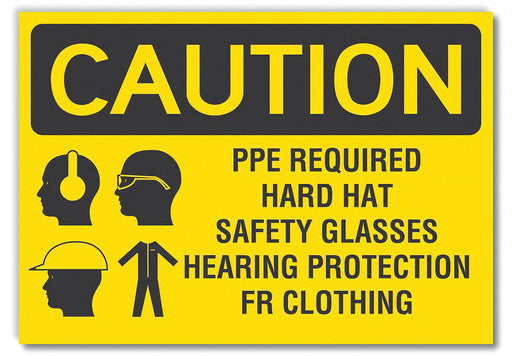 Caution Sign 7inx10in Non-PVC Polymer