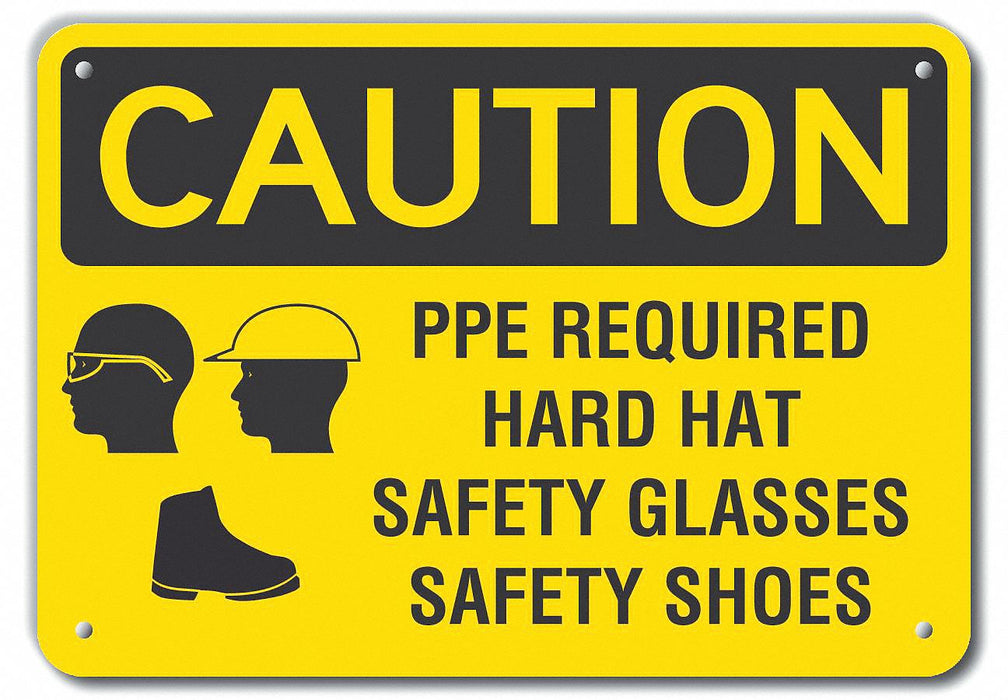 Caution Sign 10 inx14 in Plastic