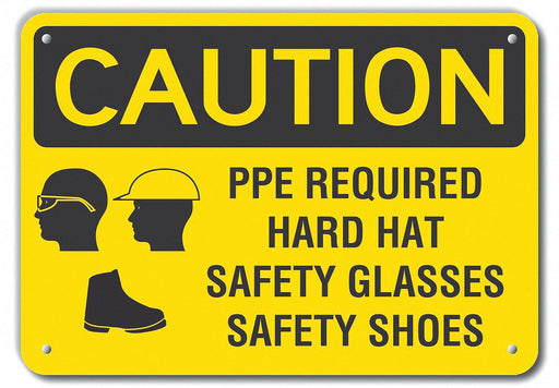 Caution Sign 10 inx14 in Plastic