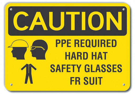 Caution Sign 10 in x 14 in Plastic