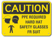 Rflctv Ppe Caution Sign 10x14in Aluminum