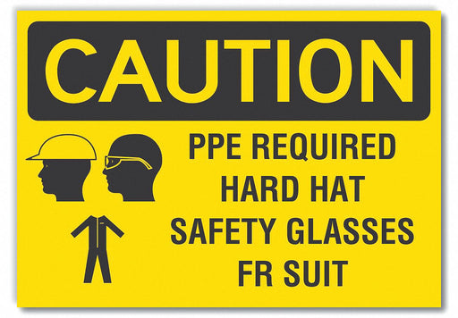 Caution Sign 7in x 10in Non-PVC Polymer