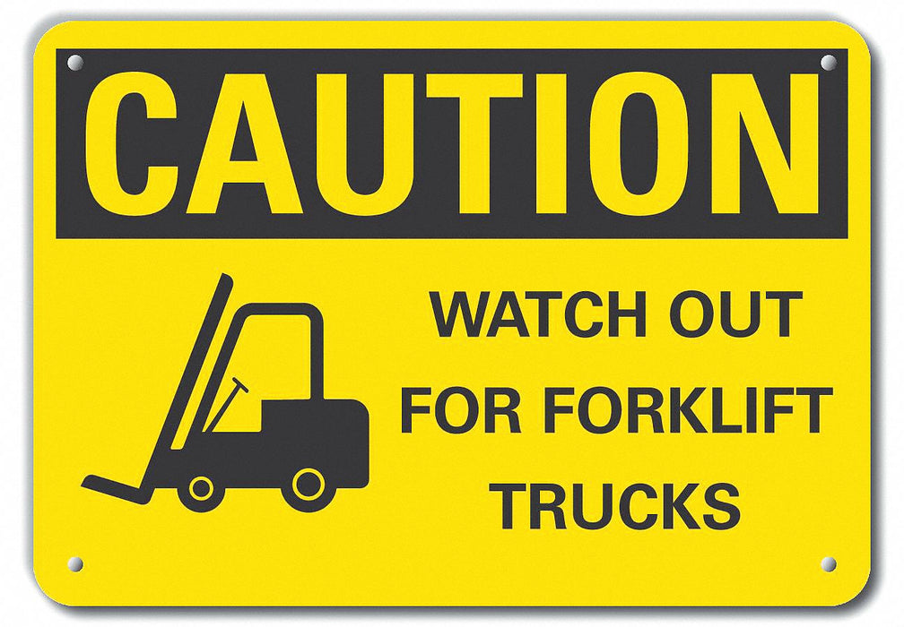 Caution Sign 7 in x 10 in Aluminum