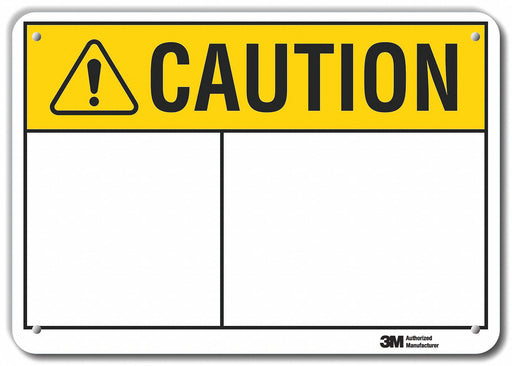 Caution Sign Blank 7 inx10 in Plastic
