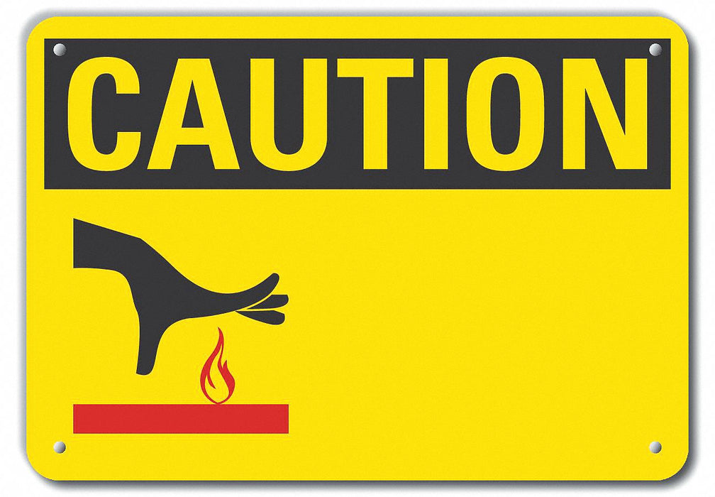 Caution Sign Blank 7 in x 10 in Plastic