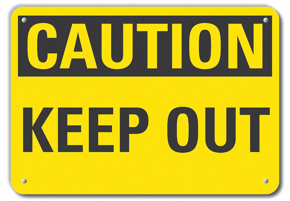 Caution Sign 10 inx14 in Plastic