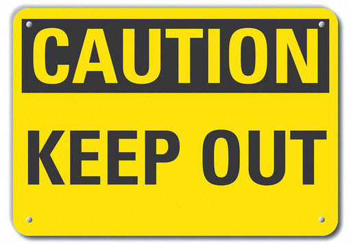 Caution Sign 10 inx14 in Plastic