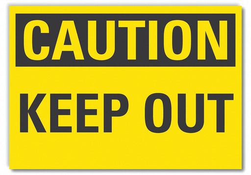 Caution Sign 10in x 14in Non-PVC Polymer
