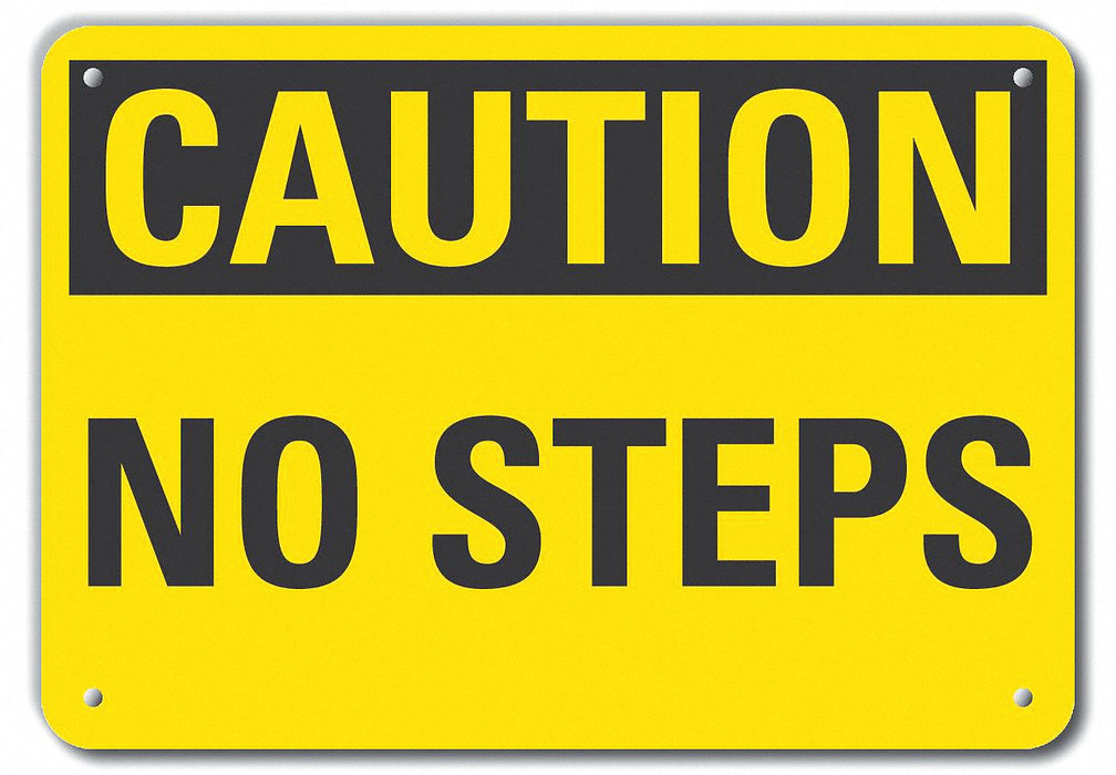 Rflct Steps Caution Sign 7x10in Alum