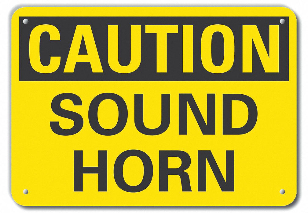 Caution Sign 7 in x 10 in Plastic