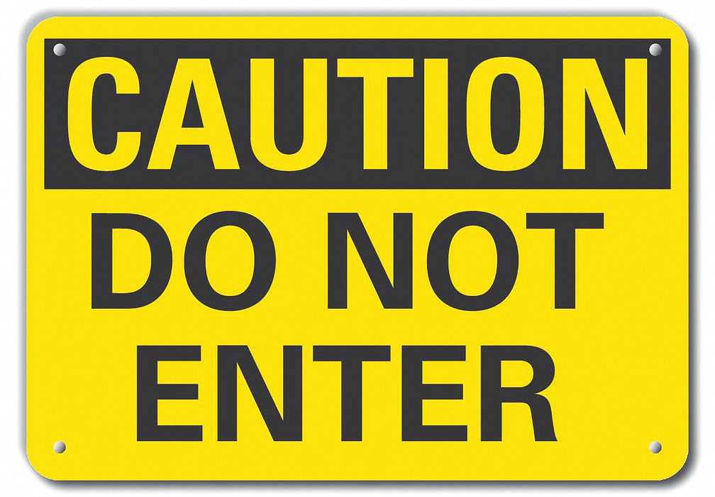 Caution Sign 10 inx14 in Plastic