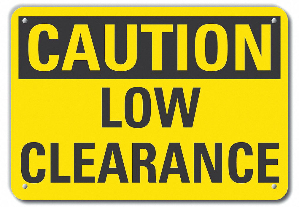 Rflctv Low Clearance Caut Sign 10x14in