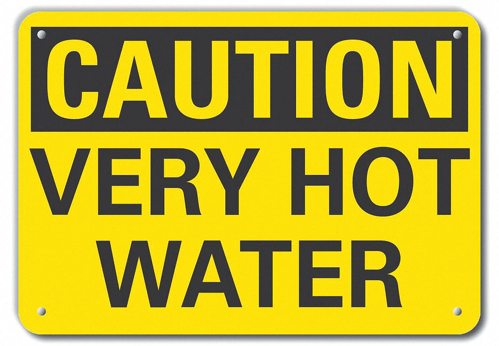 Rflct Hot Caution Sign 7x10in Aluminum