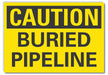 Buried Pipeline Caut Rflct Lbl 3.5x5in