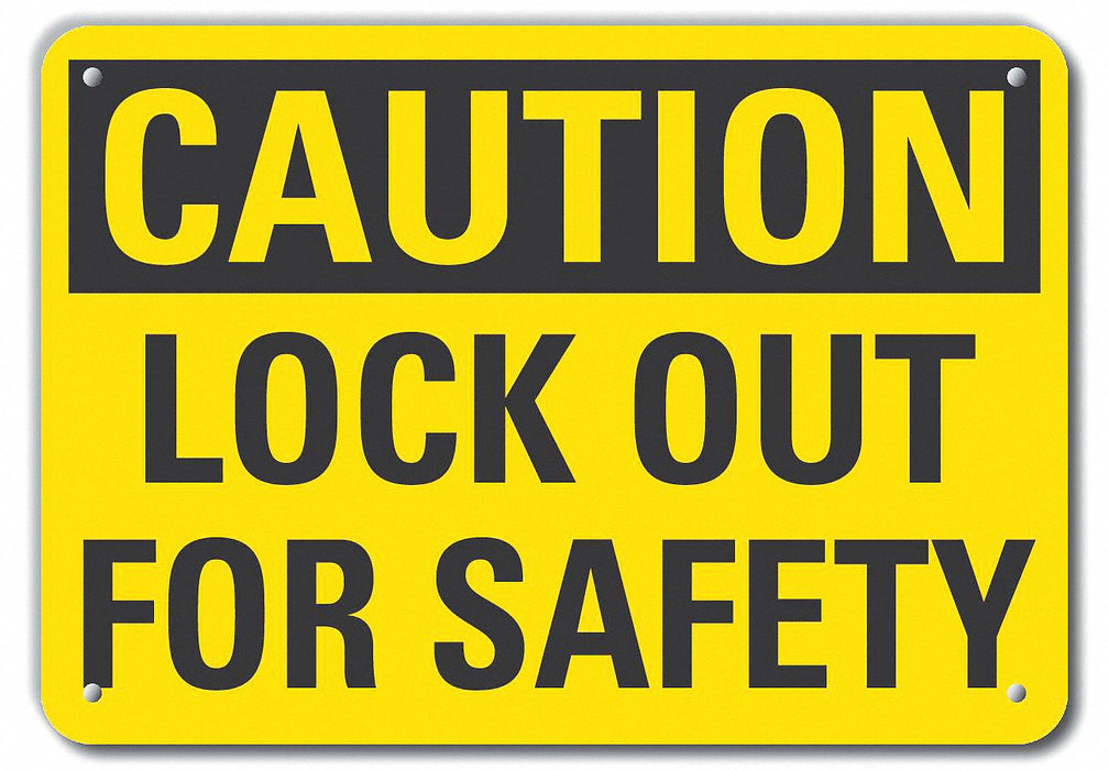 Rflct Lockout Tagout Caution Sign 7x10in