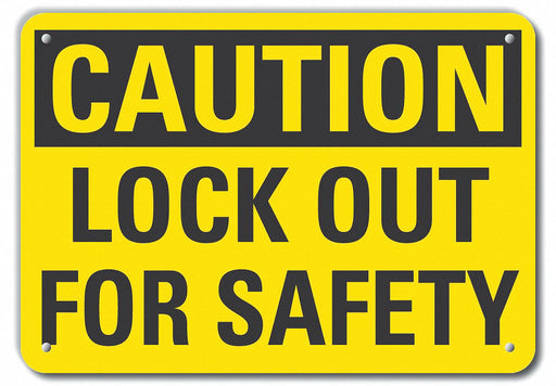 Caution Sign 7 in x 10 in Plastic